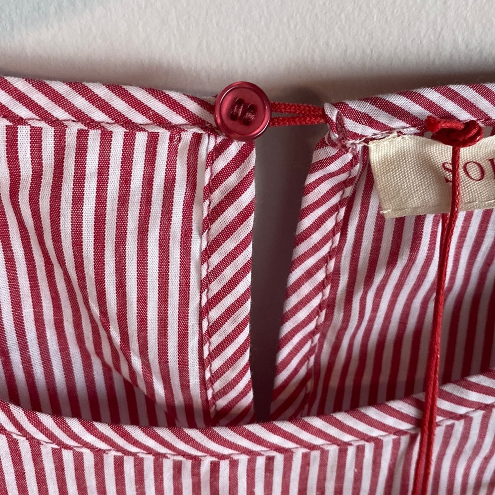 Solitaire Red and White Striped Bell Sleeve Top Size S - Picture 4 of 9